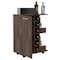 Tuhome Bar Cart Two External Shelves, Four Casters, Six Built-in Wine Rack, Single Door Cabinet Dark Walnut MLA4438 - alternate 8